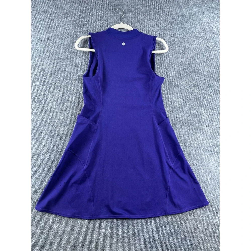 Zella Purple Tennis Dress and Shorts Set Sleeveless Quarter Zip Size Small
